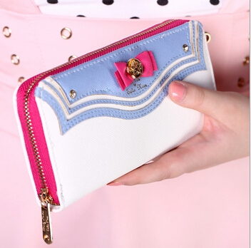 

Cute Sailor Moon Design Leather Long Wallet Women Japanese Fashion Zipper Purse Lovely Handbag Clutch(White)