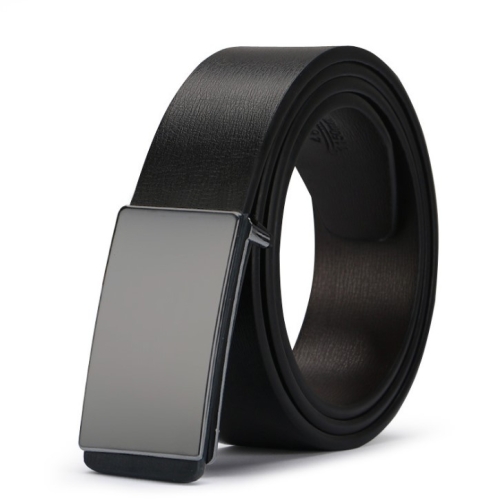 

Men's Leather Belt Strap Smooth Buckle Vintage Belt, Belt Length:115cm(gun plane)