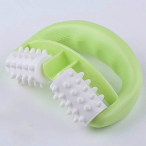 

T9142 Plastic Manual Two-wheel Massager Round Handle Massager(Green)