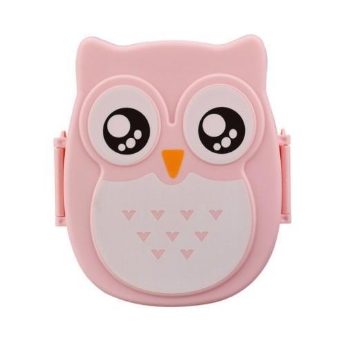 

Cartoon Owl Pattern Lunch Box Food Container picnic Storage Box Portable Bento Box(Pink)