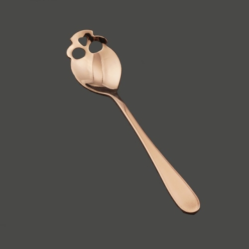 

2 PCS Stainless Skull Shape Ice Cream Tea Spoons Kitchen Tools Food Drade Tea Coffee Milk Spoon Rose Gold