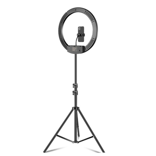 

18 inch+ Phone Clip Dimmable Color Temperature LED Ring Fill Light Live Broadcast Set With 2.1m Tripod Mount, CN Plug