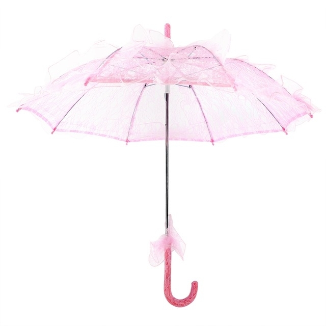 

Wedding Parties Bridal Lace Cotton Umbrella Dancing Photography Prop Umbrella(Pink)