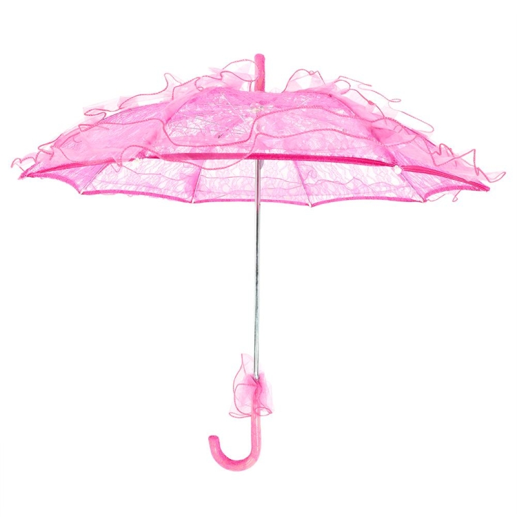 

Wedding Parties Bridal Lace Cotton Umbrella Dancing Photography Prop Umbrella(Rose Red)