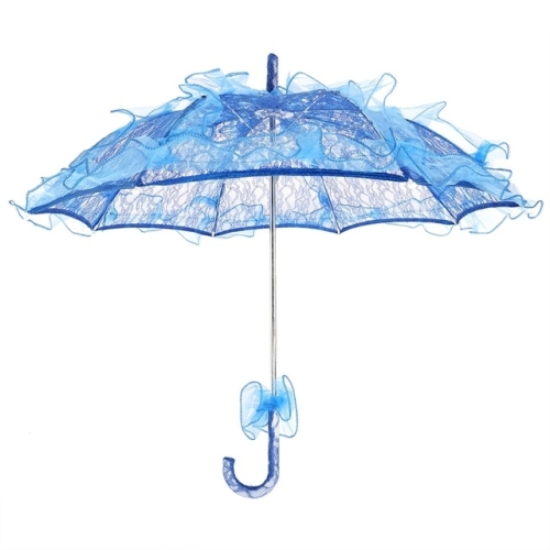 

Wedding Parties Bridal Lace Cotton Umbrella Dancing Photography Prop Umbrella(Blue)