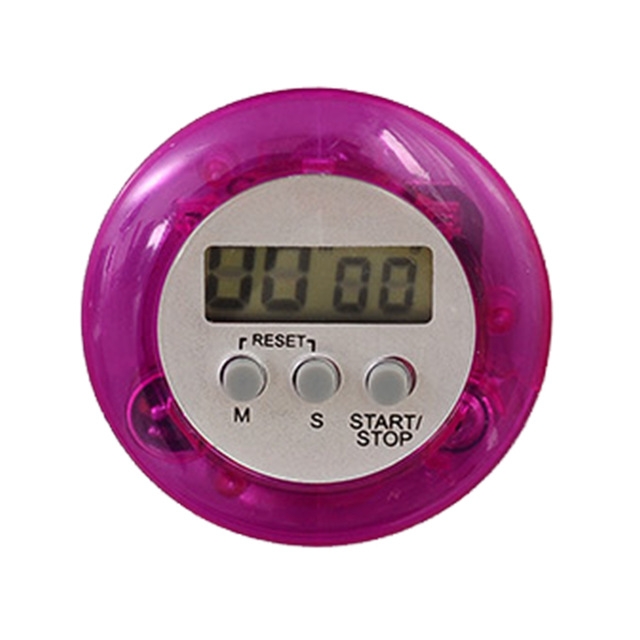 

Round Magnetic Digital Countdown Timer Alarm Stand Kitchen Timer Cooking Alarm Clock(Purple)
