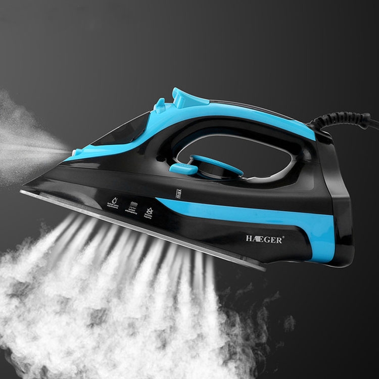 

HG-1271 Home Holding Ceramic Base Plate Steam Electric Iron, EU Plug(Blue)