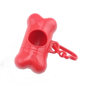

Dog Poop Dispenser Dog Poop Bag Bone Dispenser Case Pet Waste Bags(Red )