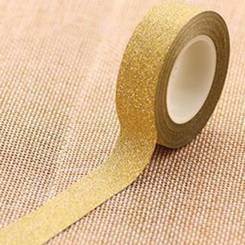 

Flash Washi Sticky Paper Tape Label DIY Decorative Tape, Length: 10m(Golden Yellow)