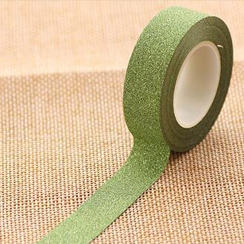 

Flash Washi Sticky Paper Tape Label DIY Decorative Tape, Length: 10m(Green)