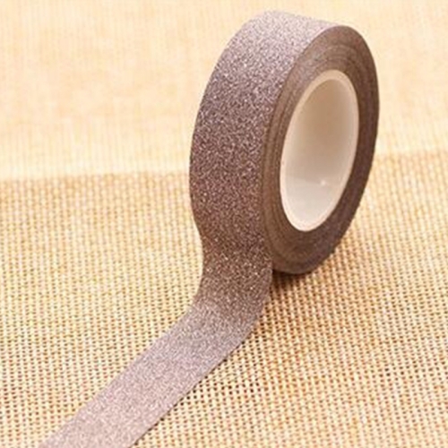 

Flash Washi Sticky Paper Tape Label DIY Decorative Tape, Length: 10m(Coffee)
