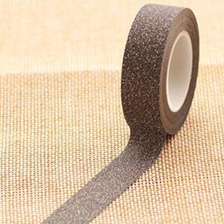 

Flash Washi Sticky Paper Tape Label DIY Decorative Tape, Length: 10m(Black)