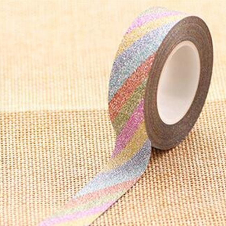 

Flash Washi Sticky Paper Tape Label DIY Decorative Tape, Length: 10m( Floral)
