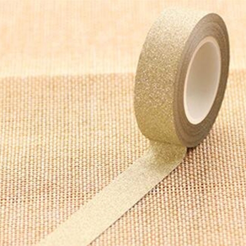 

Flash Washi Sticky Paper Tape Label DIY Decorative Tape, Length: 10m(Light Gold)