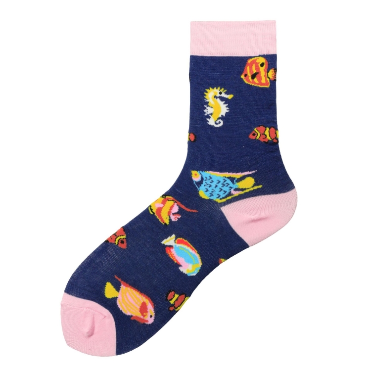 

3 Pairs Fashionable Trendy Socks Rainbow Horse Animal Series Tube Women Socks, Type:1992-7(EUR 36-40)