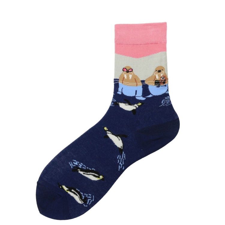 

3 Pairs Fashionable Trendy Socks Rainbow Horse Animal Series Tube Women Socks, Type:1992-10(EUR 36-40)