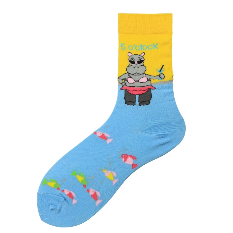

3 Pairs Fashionable Trendy Socks Rainbow Horse Animal Series Tube Women Socks, Type:1992-11(EUR 36-40)