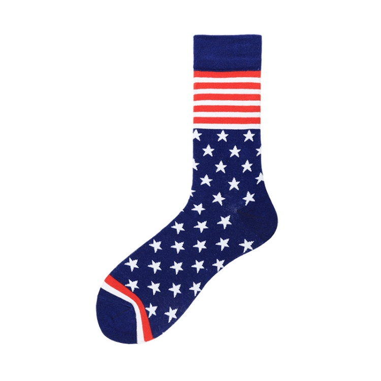

3 Pairs Men Tube Socks Cotton Color Flag Street Trendy Socks, Type:1911-1(EUR 39-46)