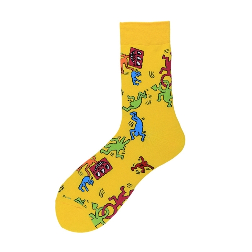 

3 Pairs Men Tube Socks Cotton Color Flag Street Trendy Socks, Type:1911-4(EUR 39-46)