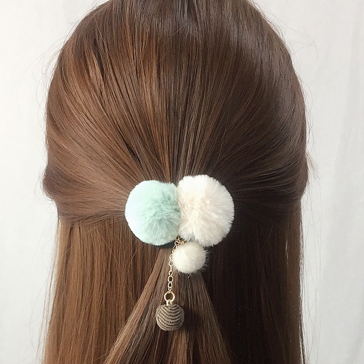 

Cute Creative Fur Ball Hair Rope Lovely Rubber Scrunchies Hair Accessories(Beige)