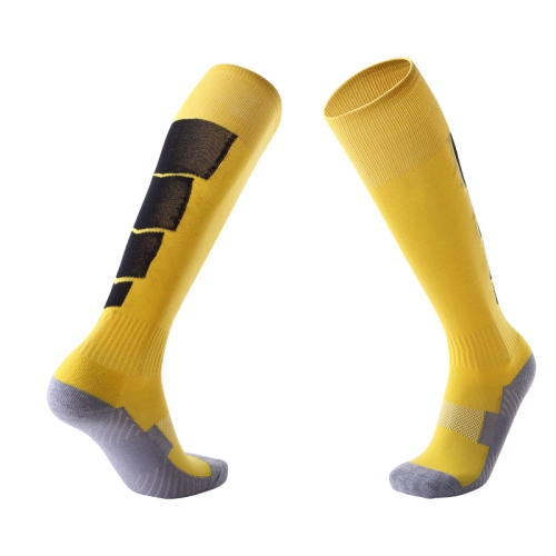 

Adult Non-Slip Over-Knee Football Socks Thick Comfortable Wear-Resistant High Knee Socks(Yellow Black)