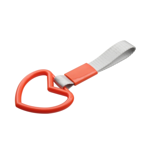 

JDM Car Static Belt Decorative Warning Hanging Ring Rear Bumper Warning Ring Car Safety Hand Ring(Heart-Shaped Orange)