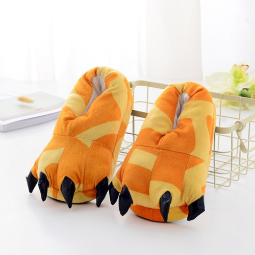 

Unisex Autumn and Winter Super Soft Velvet Cartoon Paw Shoes Parent-Child Thickening Non-Slip Plush Cotton Slippers, Size:Adult Small Size 35-40(Giraffe)