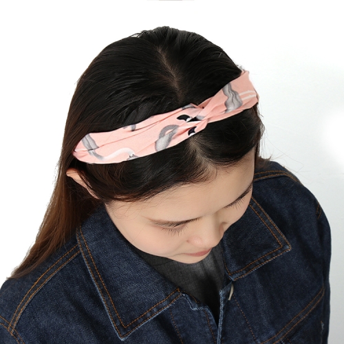 

Women Fashion Chiffon Headbands Cartoon Wide Headwear Headwrap Hair Accessories(Pink )