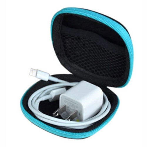 

Mini Dustproof Two-color EVA Zipper Earphone Storage Bag(Blue)