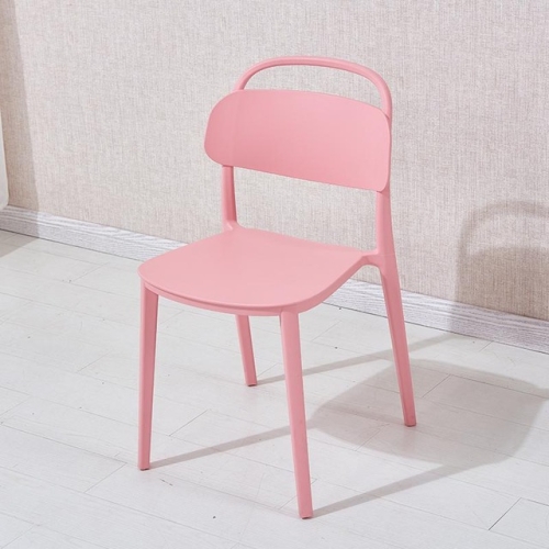 

Simple Plastic Chair Office Home Dining Table Cafe Leisure Chair(Pink)
