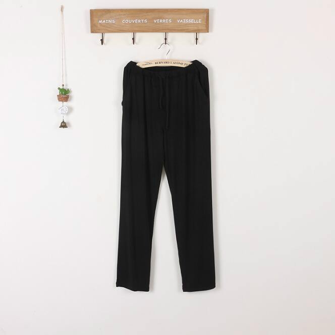 

Couple Casual Home Spring and Autumn Cotton Loose Thin Stretch Sports Morning Pants, Size:L(Male Black)