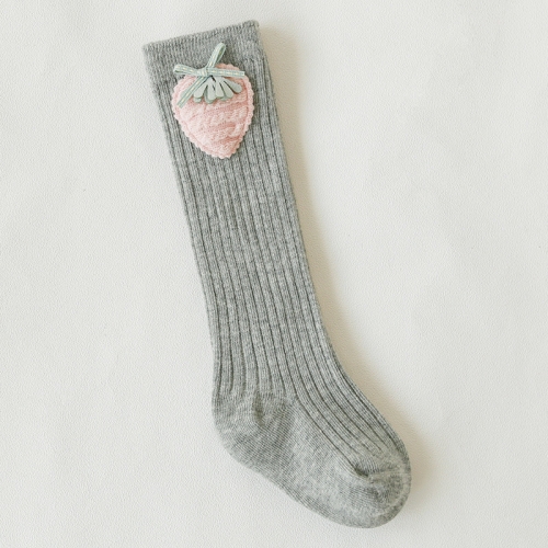 

Autumn And Winter Cute Creative Cartoon Doll Children High Knee Stocks, Style:Grey Strawberry(M)