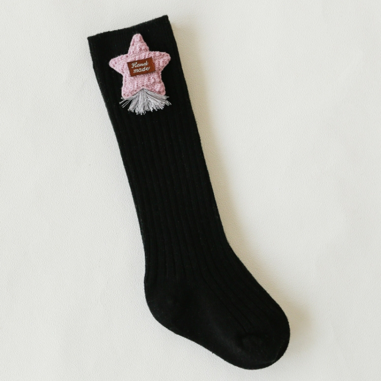 

Autumn And Winter Cute Creative Cartoon Doll Children High Knee Stocks, Style:Black Pentagram(M)