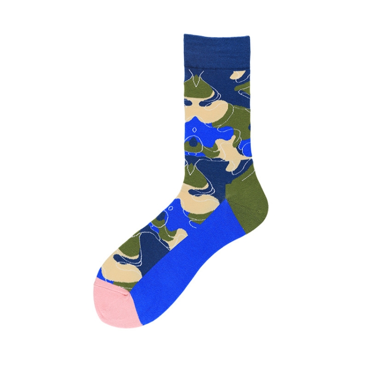 

3 Pairs Geometric Camouflage Abstract Pattern Series Colorful Tube Male Socks, Type:1903-7(EUR 39-46)