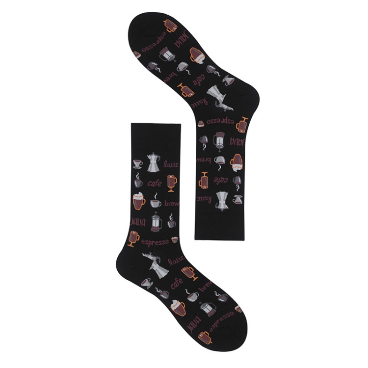 

3 Pairs Creative Pattern Breathable Business Men Tube Socks, Type:3(EUR 39-46)