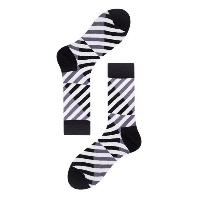 

3 Pairs Autumn And Winter Simple Pattern Tube Socks, Type:6(EUR 39-46)