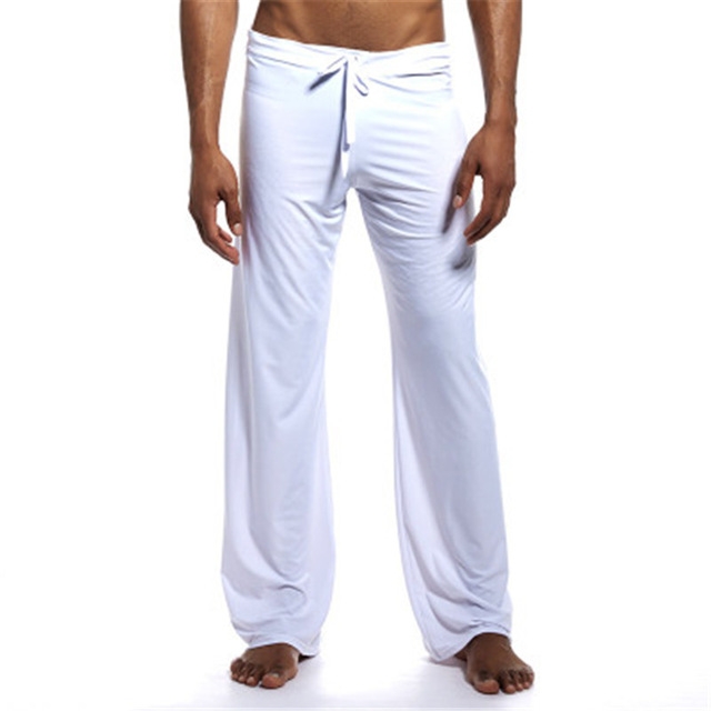 

Comfortable Lounge Pants Homme Sleep Bottoms(White)