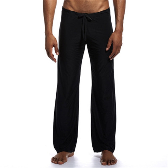 

Comfortable Lounge Pants Homme Sleep Bottoms(Black)