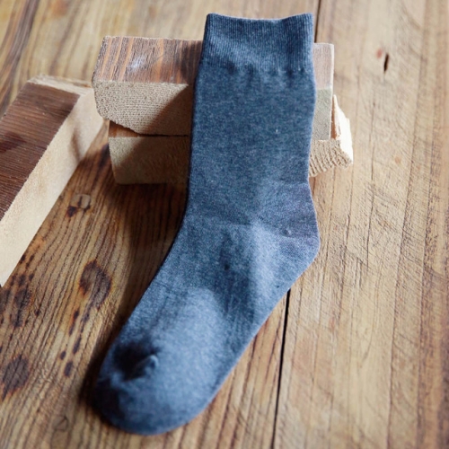 

Man Cotton Socks Male High Socks Pure Color Business Socks(Dark Grey)