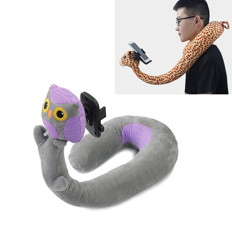 

Multifunctional Lazy Mobile Phone Bracket U Shaped Pillow Two-in-one Cartoon Foam Particle Neck Pillow(Owl)