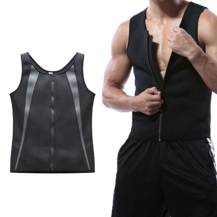 

Men Zipper Vest Abdomen Corset Fitness Clothing, Size:S(Grey)