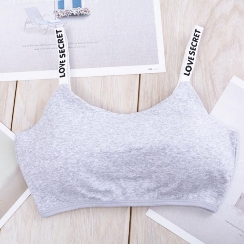 

4 PCS Women Cropped Bra Alphabet Straps Removable Chest Pad Tube top, Size:One Size(Gray)