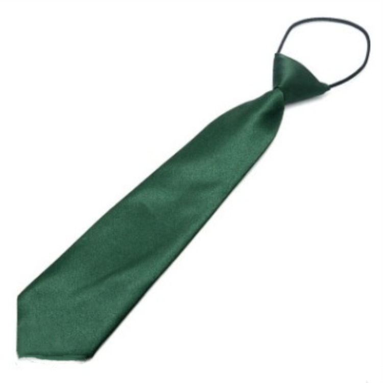 

10 PCS Solid Color Casual Rubber Band Lazy Tie for Children(Dark green)