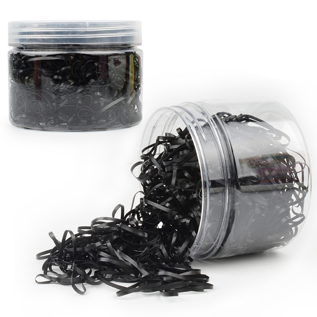 

10 PCS High-elastic Hair Band Rubber Band Boxed Transparent Children Band Sets(Black)