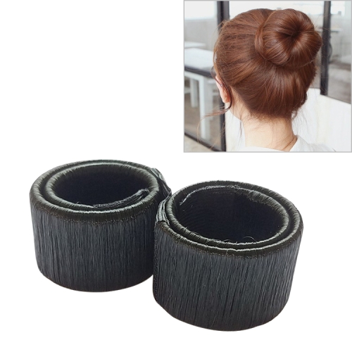 

2 PCS Women Donut Hair Bun Headband(Black)