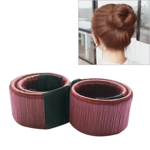 

2 PCS Women Donut Hair Bun Headband(Red brown)