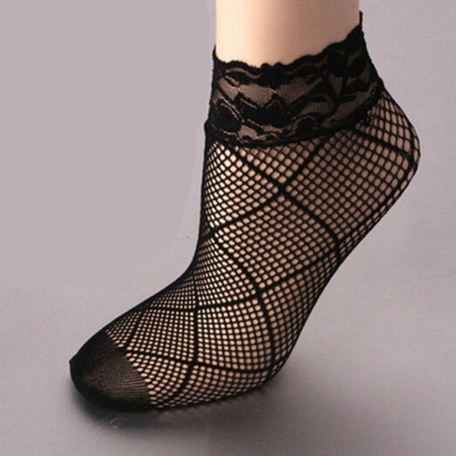 

Sexy Black Sock Women Girls Ladies Soft Lace Short Ankle Socks Fishnet(Shuttl 4)