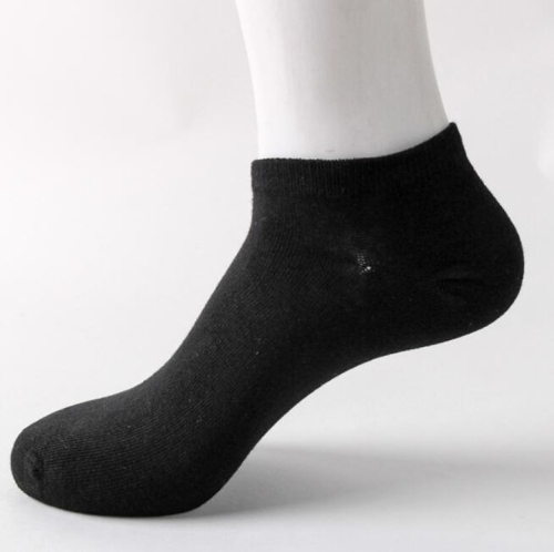 

Spring and Summer Cotton Socks Men Sports Deodorant Boat Socks Solid Color Short Socks, Size:One Size(Black)