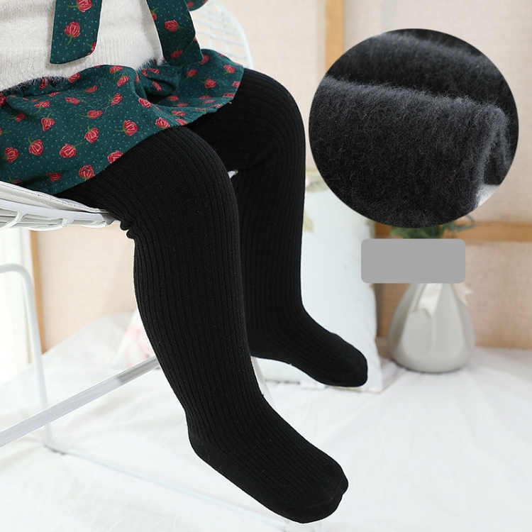 

Autumn and Winter Children Pantyhose Brushed Thick Leggings, Size:XXL(Black)