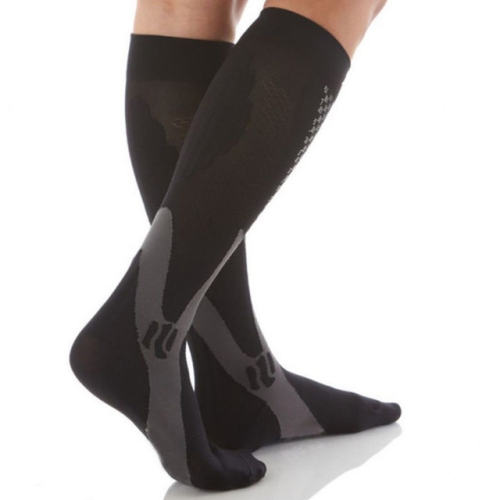 

3 Pairs Compression Socks Outdoor Sports Men Women Calf Shin Leg Running, Size:S/M(Black)
